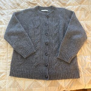 Everlane Cloud Cable Cardigan in Heather Charcoal Size M